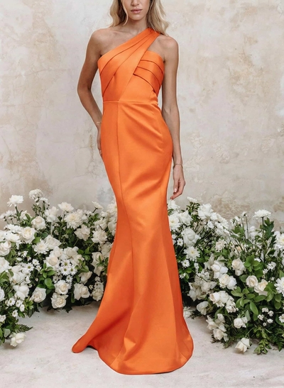 Trumpet/Mermaid One-Shoulder Satin Bridesmaid Dresses