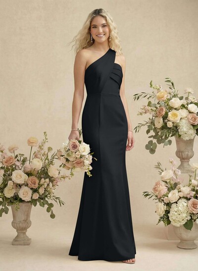 Trumpet/Mermaid One-Shoulder Satin Bridesmaid Dresses
