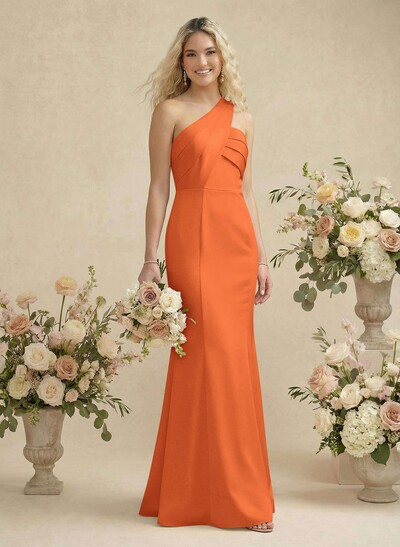 Trumpet/Mermaid One-Shoulder Satin Bridesmaid Dresses
