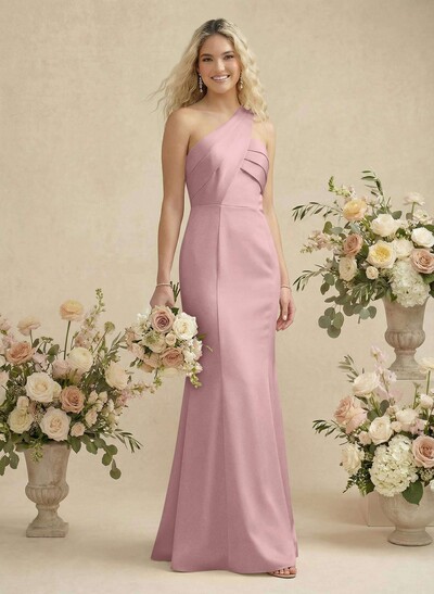 Trumpet/Mermaid One-Shoulder Satin Bridesmaid Dresses