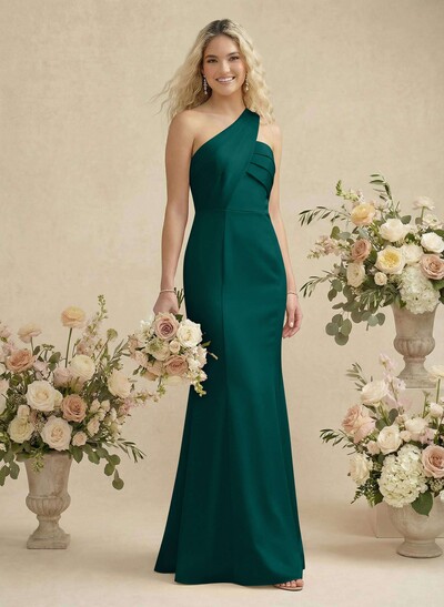 Trumpet/Mermaid One-Shoulder Satin Bridesmaid Dresses