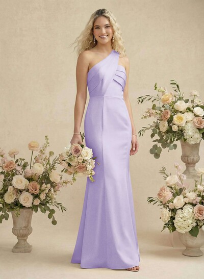 Trumpet/Mermaid One-Shoulder Satin Bridesmaid Dresses