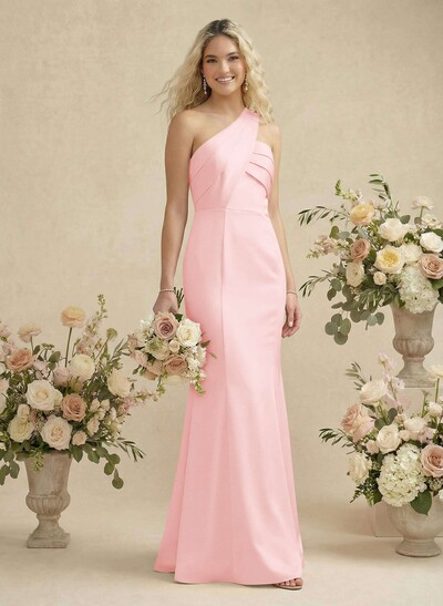 Trumpet/Mermaid One-Shoulder Satin Bridesmaid Dresses