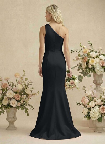 Trumpet/Mermaid One-Shoulder Satin Bridesmaid Dresses
