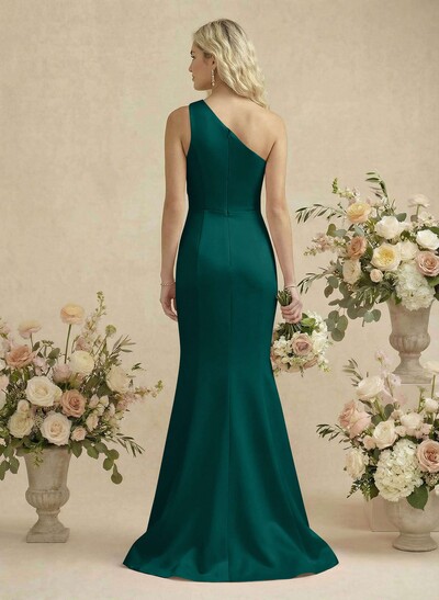 Trumpet/Mermaid One-Shoulder Satin Bridesmaid Dresses
