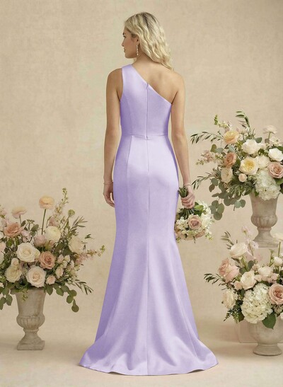 Trumpet/Mermaid One-Shoulder Satin Bridesmaid Dresses