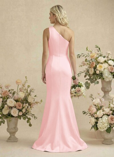 Trumpet/Mermaid One-Shoulder Satin Bridesmaid Dresses