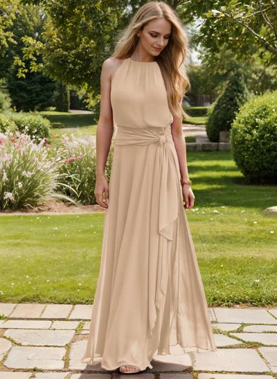 Long Chiffon A-Line Bridesmaid Dresses