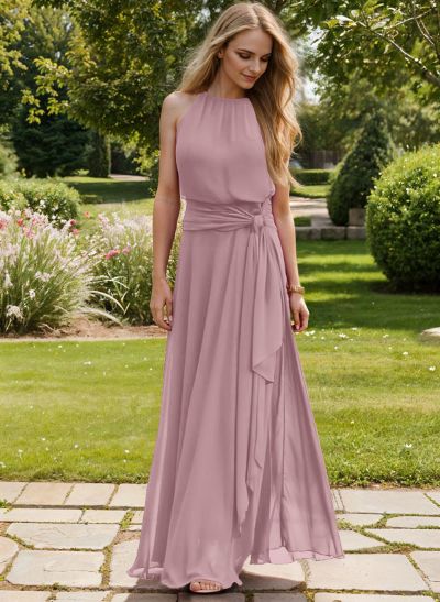 Long Chiffon A-Line Bridesmaid Dresses