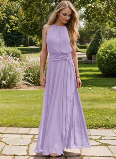 Long Chiffon A-Line Bridesmaid Dresses