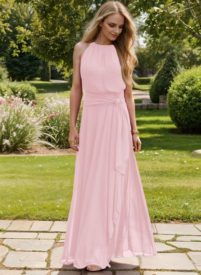 Long Chiffon A-Line Bridesmaid Dresses