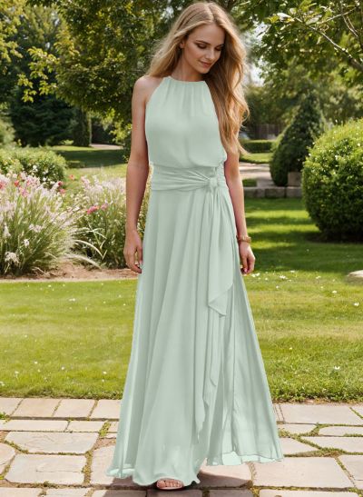 Long Chiffon A-Line Bridesmaid Dresses