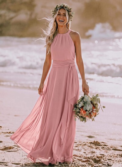 Long Chiffon A-Line Bridesmaid Dresses