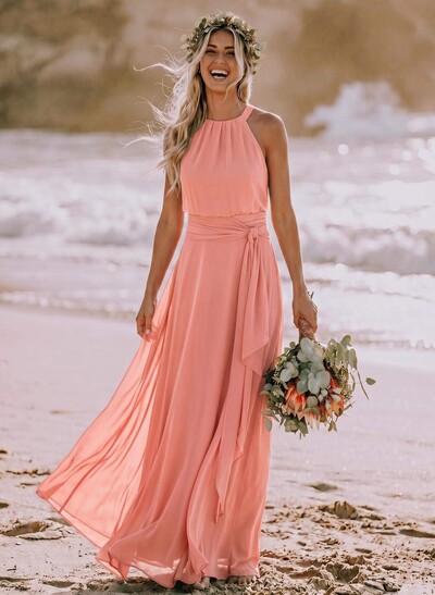 Long Chiffon A-Line Bridesmaid Dresses