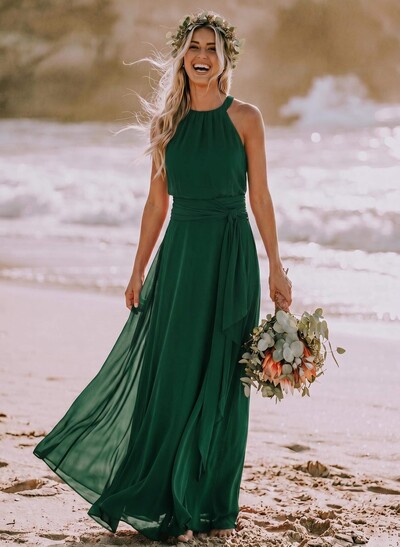 Long Chiffon A-Line Bridesmaid Dresses