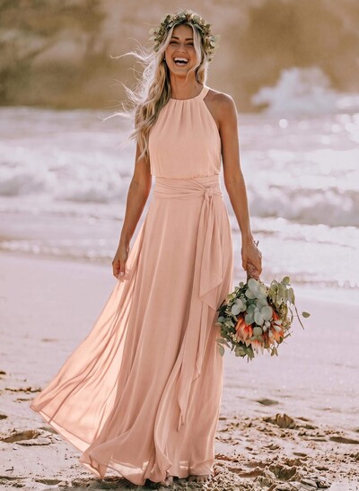 Long Chiffon A-Line Bridesmaid Dresses