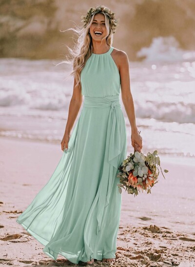 Long Chiffon A-Line Bridesmaid Dresses