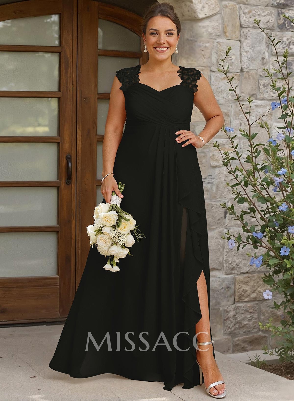 Sheath Sweetheart Sleeveless Floor-Length Chiffon Bridesmaid Dresses With Lace Sheath Sweetheart Sleeveless Floor-Length Chiffon Bridesmaid Dresses With Lace