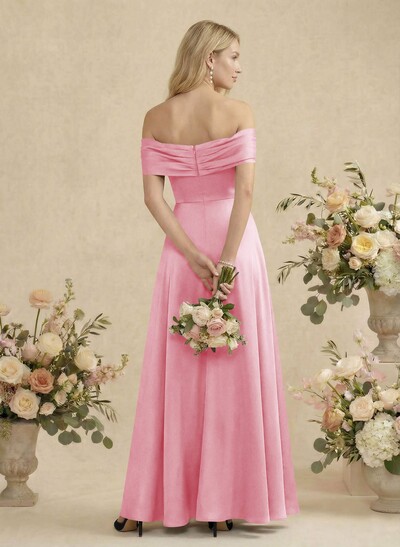 Off-The-Shoulder Sleeveless Floor-Length Bridesmaid Dresses With Bow(s)