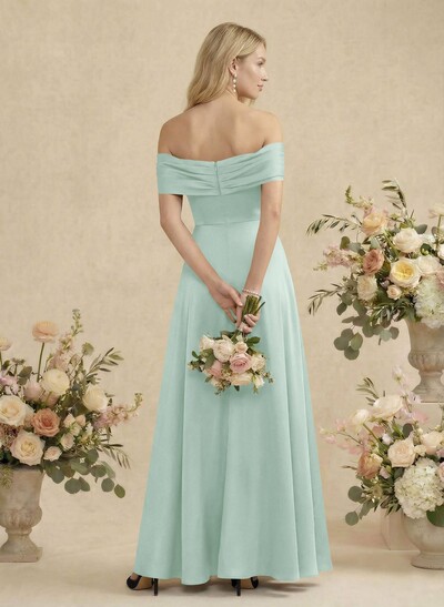 Off-The-Shoulder Sleeveless Floor-Length Bridesmaid Dresses With Bow(s)