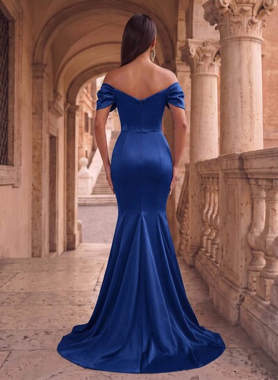 Off-The-Shoulder Trumpet/Mermaid Satin Evening Dresses