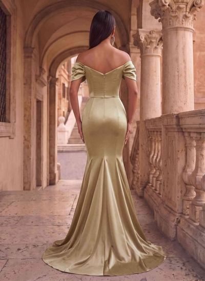Off-The-Shoulder Trumpet/Mermaid Satin Evening Dresses