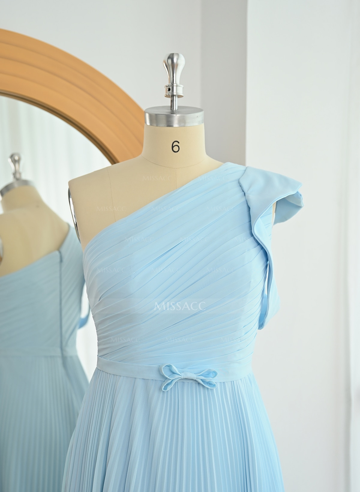 Elegant Pleated One-Shoulder Sleeveless Floor-Length Evening Dresses With Pleated