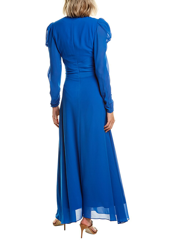 A-Line V-Neck Long Sleeves Ankle-Length Chiffon Mother Of The Bride Dresses