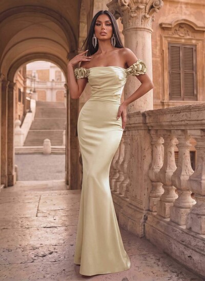 Off-The-Shoulder Trumpet/Mermaid Flowers Evening Dresses