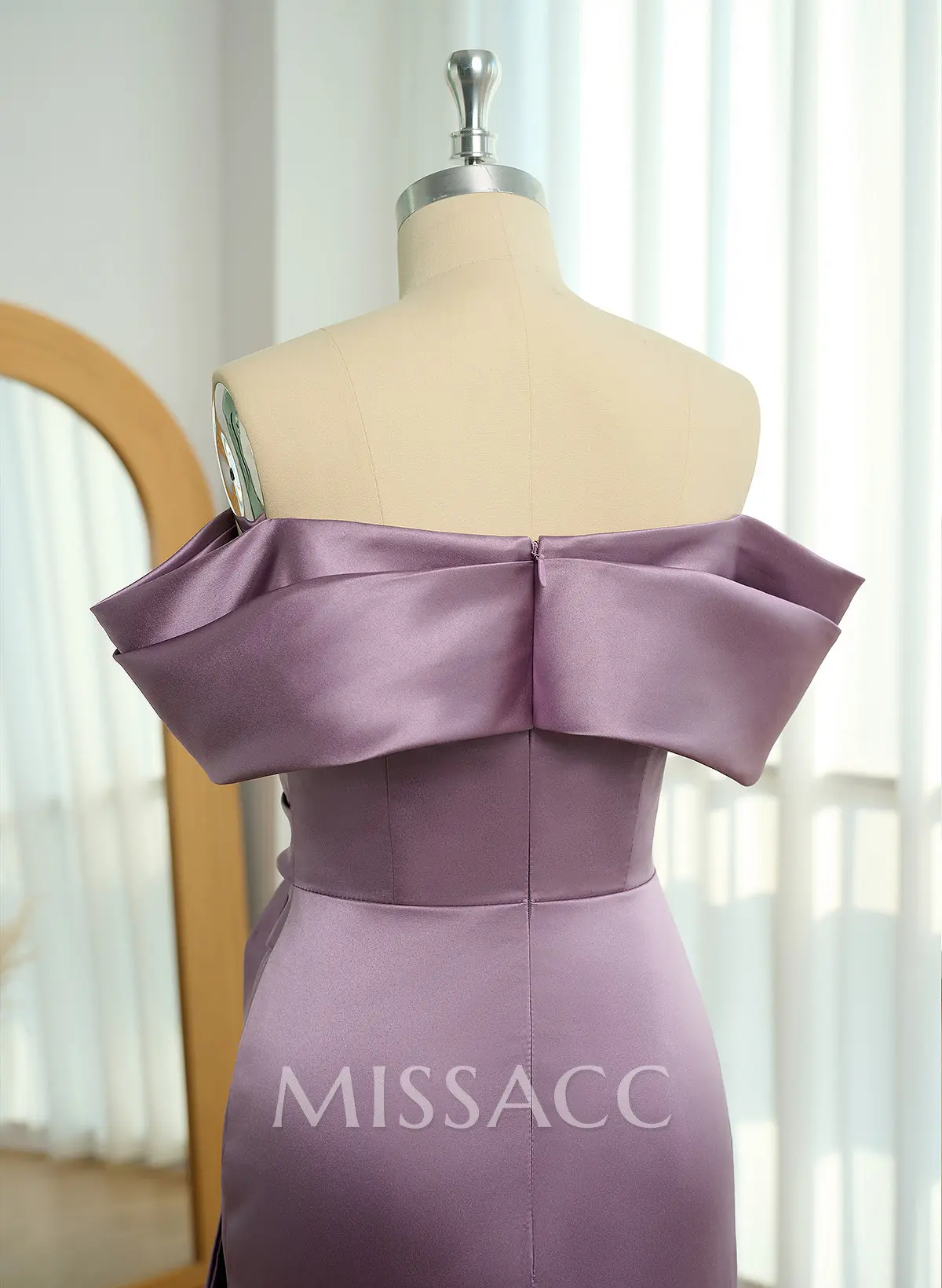 MISTREASS Ribbon shoulder check dress