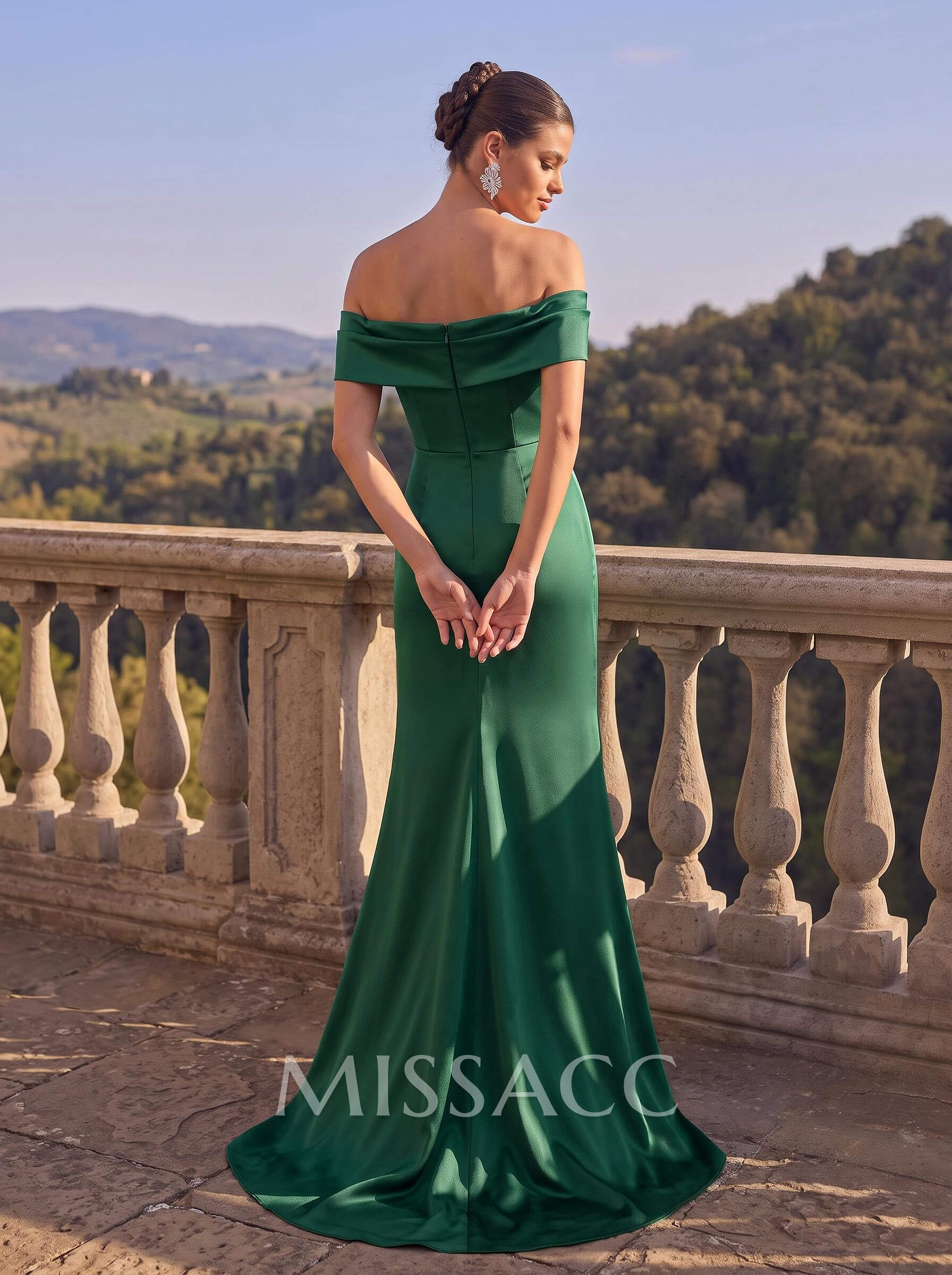 Seductive Bow Accented Waist Evening Dresses With Off-Shoulder Collar Draping Seductive Bow Accented Waist Evening Dresses With Off-Shoulder Collar Draping