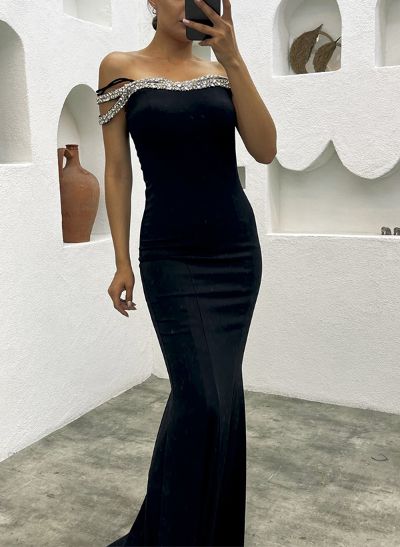 Trumpet/Mermaid Off-The-Shoulder Evening Dresses With Rhinestone