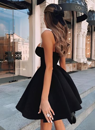 Little Black Sweetheart Sleeveless Short/Mini Homecoming Dresses