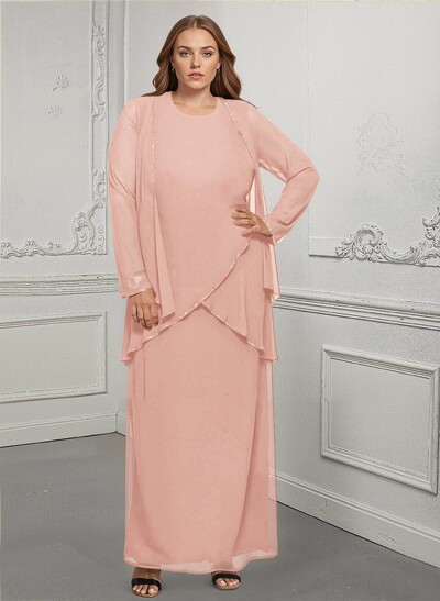 Wrap Sheath/Column Chiffon Mother Of The Bride Dresses
