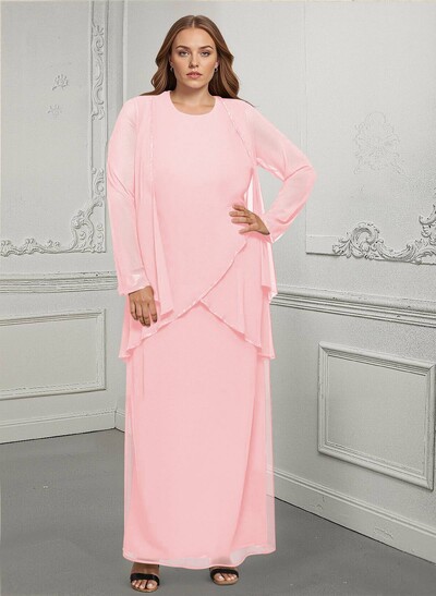 Wrap Sheath/Column Chiffon Mother Of The Bride Dresses