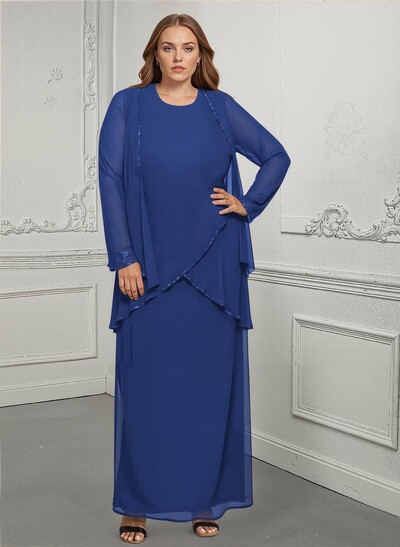 Wrap Sheath/Column Chiffon Mother Of The Bride Dresses