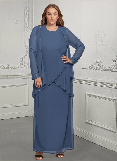 Wrap Sheath/Column Chiffon Mother Of The Bride Dresses