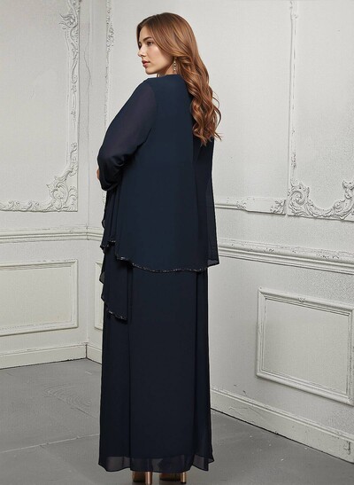 Wrap Sheath/Column Chiffon Mother Of The Bride Dresses