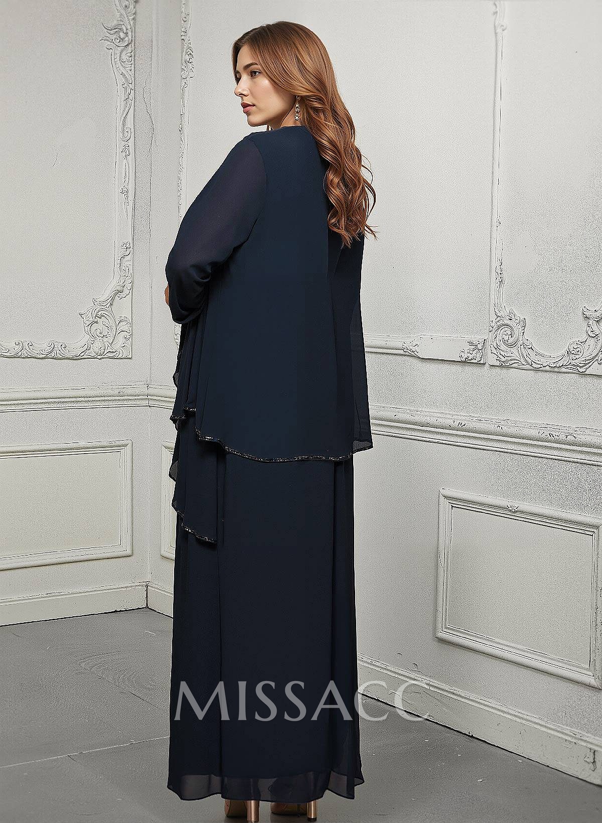 Wrap Sheath/Column Chiffon Mother Of The Bride Dresses