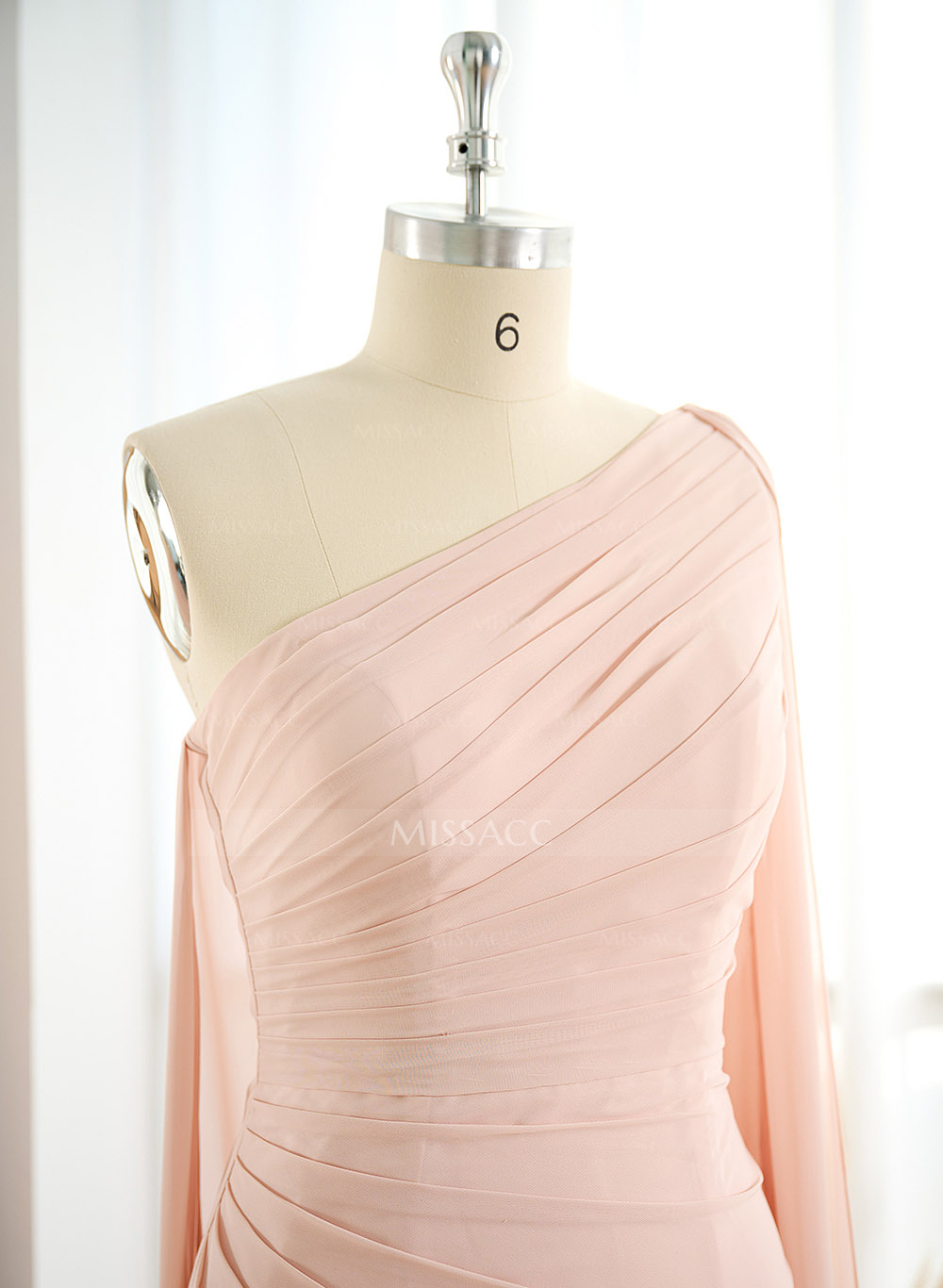 One-Shoulder Chiffon Cape Mother Of The Bride Dresses With Sheath/Column