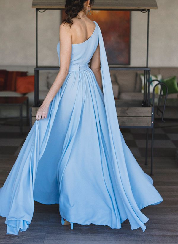A-Line One-Shoulder Sleeveless Floor-Length Mother Of The Bride Dresses