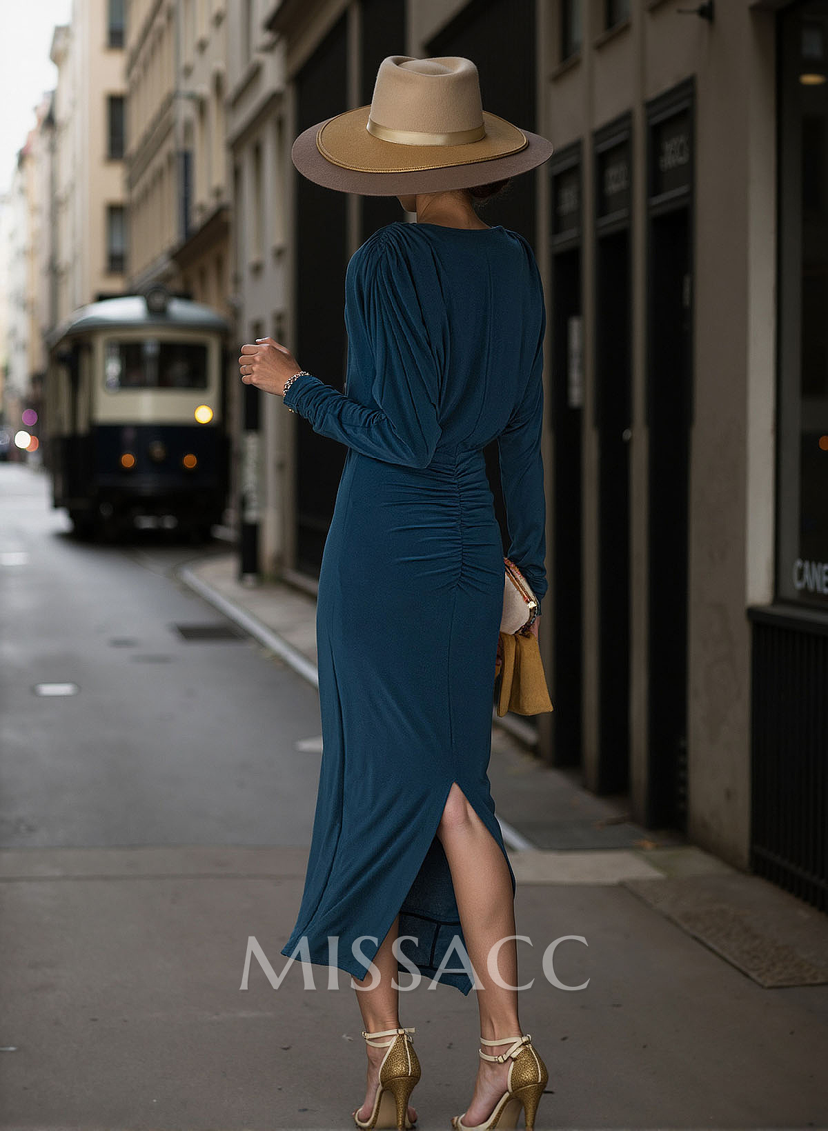 Sheath/Column V-Neck Long Sleeves Mother Of The Bride Dresses