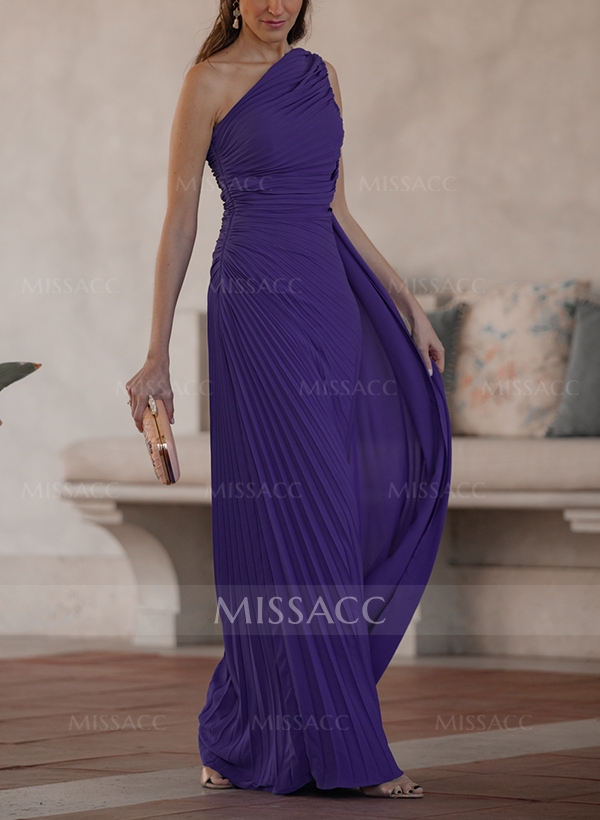 Sheath/Column One-Shoulder Sleeveless Chiffon Mother Of The Bride Dresses