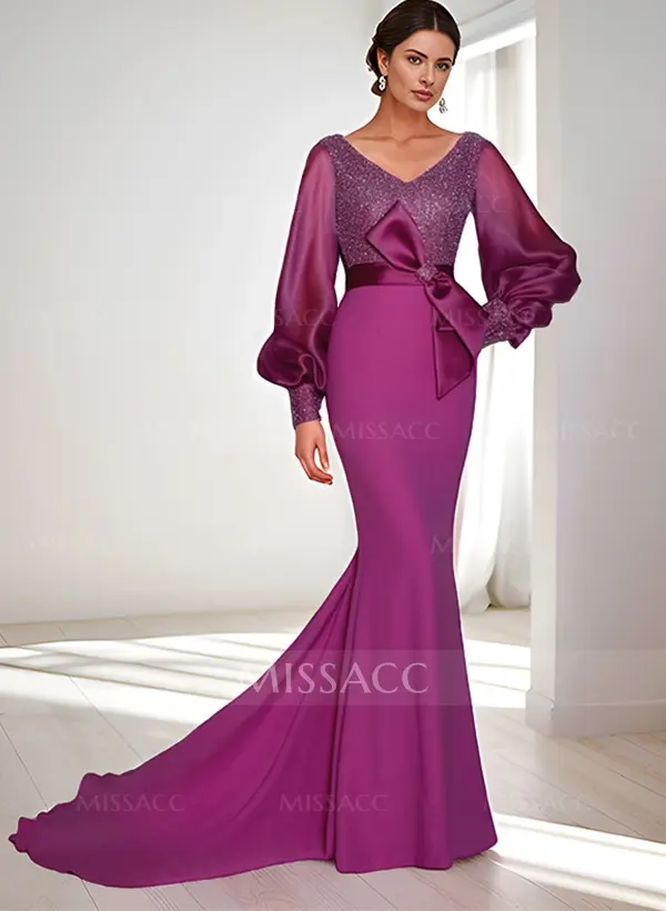 fitted lace wedding dress Zapaka Women Glitter Dark Green Mother of Bride Dress Mermaid Round Neck Wedding Guest Dress with Beaded Cape Sleeves, Dark Green / US26W main image 0