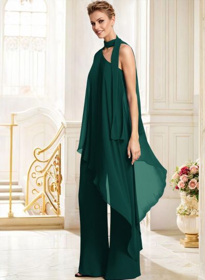 Jumpsuit/Pantsuit One-Shoulder Chiffon Mother Of The Bride Dresses