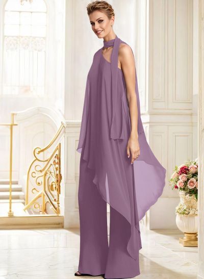 Jumpsuit/Pantsuit One-Shoulder Chiffon Mother Of The Bride Dresses