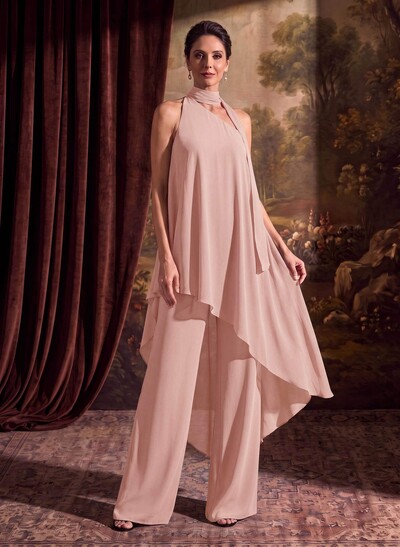 Jumpsuit/Pantsuit One-Shoulder Chiffon Mother Of The Bride Dresses
