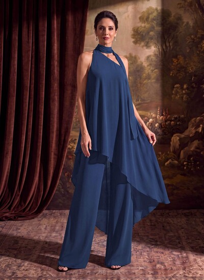 Jumpsuit/Pantsuit One-Shoulder Chiffon Mother Of The Bride Dresses
