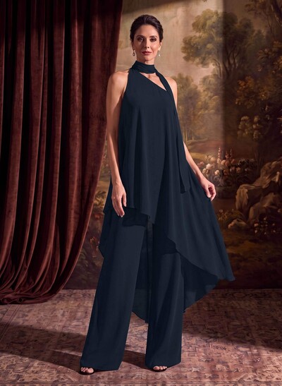 Jumpsuit/Pantsuit One-Shoulder Chiffon Mother Of The Bride Dresses