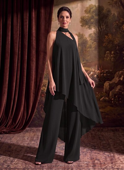 Jumpsuit/Pantsuit One-Shoulder Chiffon Mother Of The Bride Dresses